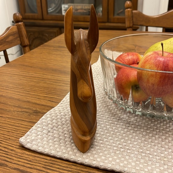 Carved Wood Horse Head Sculpture - Picture 7 of 8